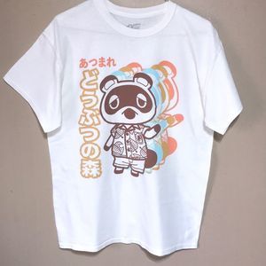 Tom Nook from Animal Crossing New Horizons unisex white T-Shirt size Medium